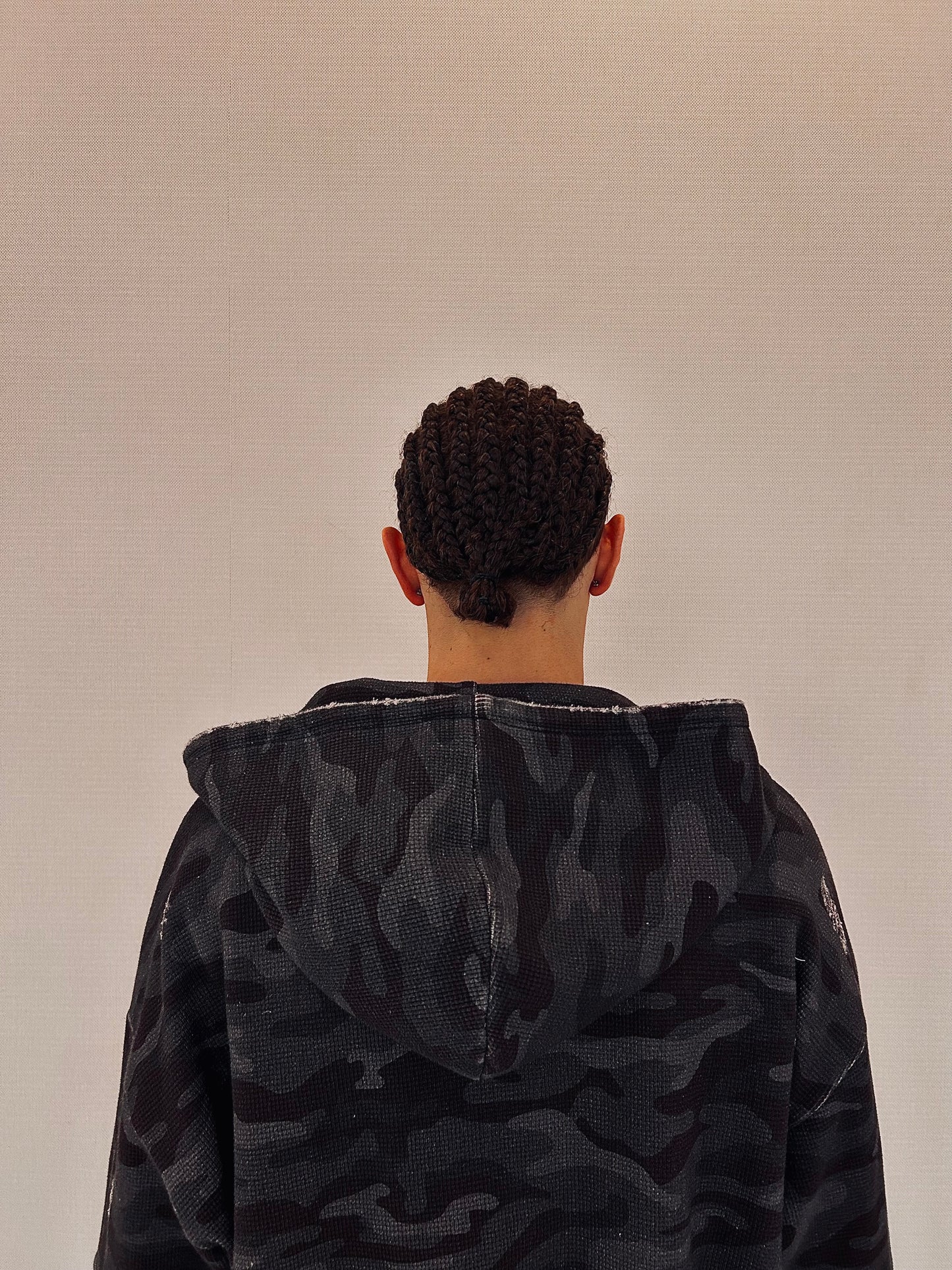 MXDWEST Black Camo Waffle Knit Jacket